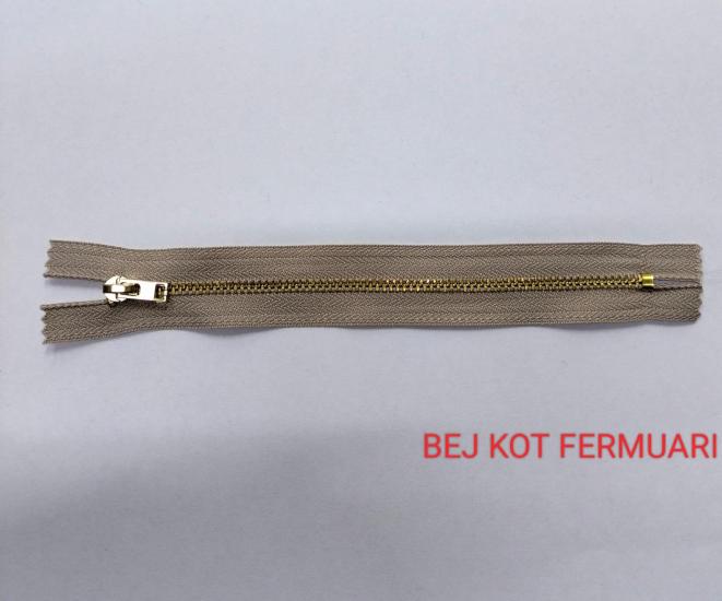 Bej Kot Fermuarı
