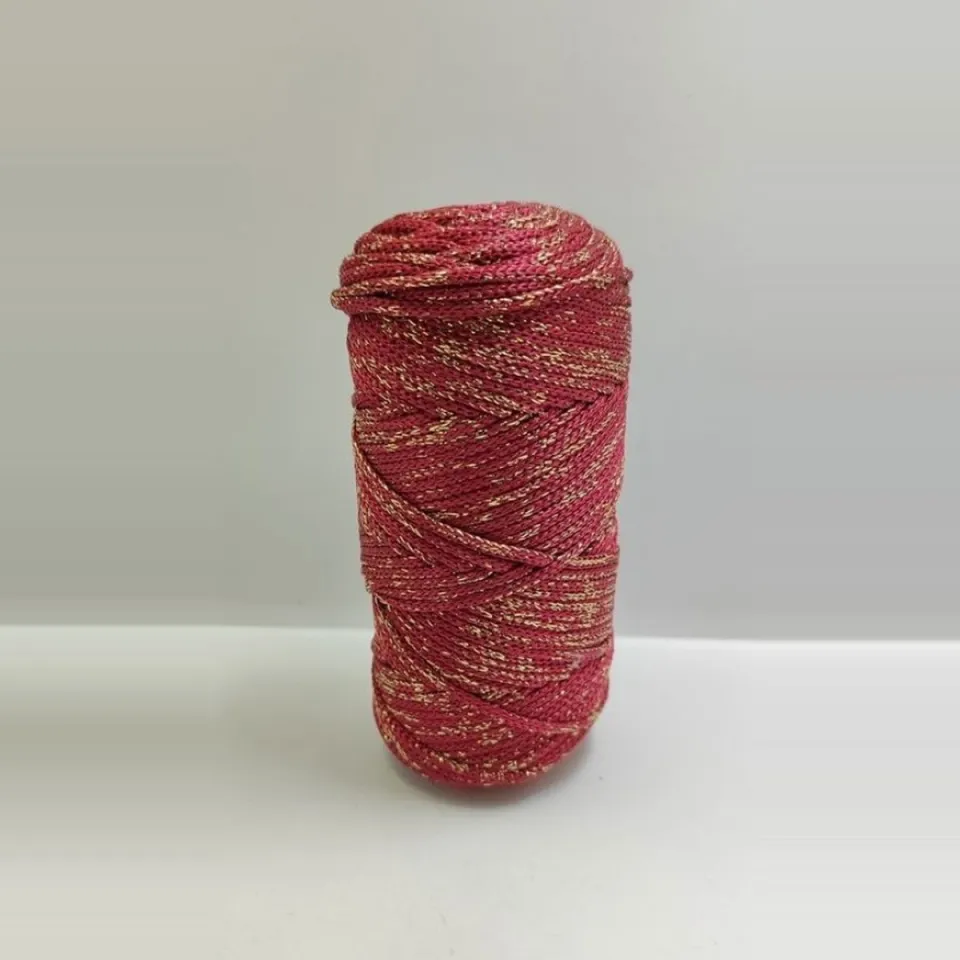 Simli kırmızı Nova 3 mm polyester makrome ipi
