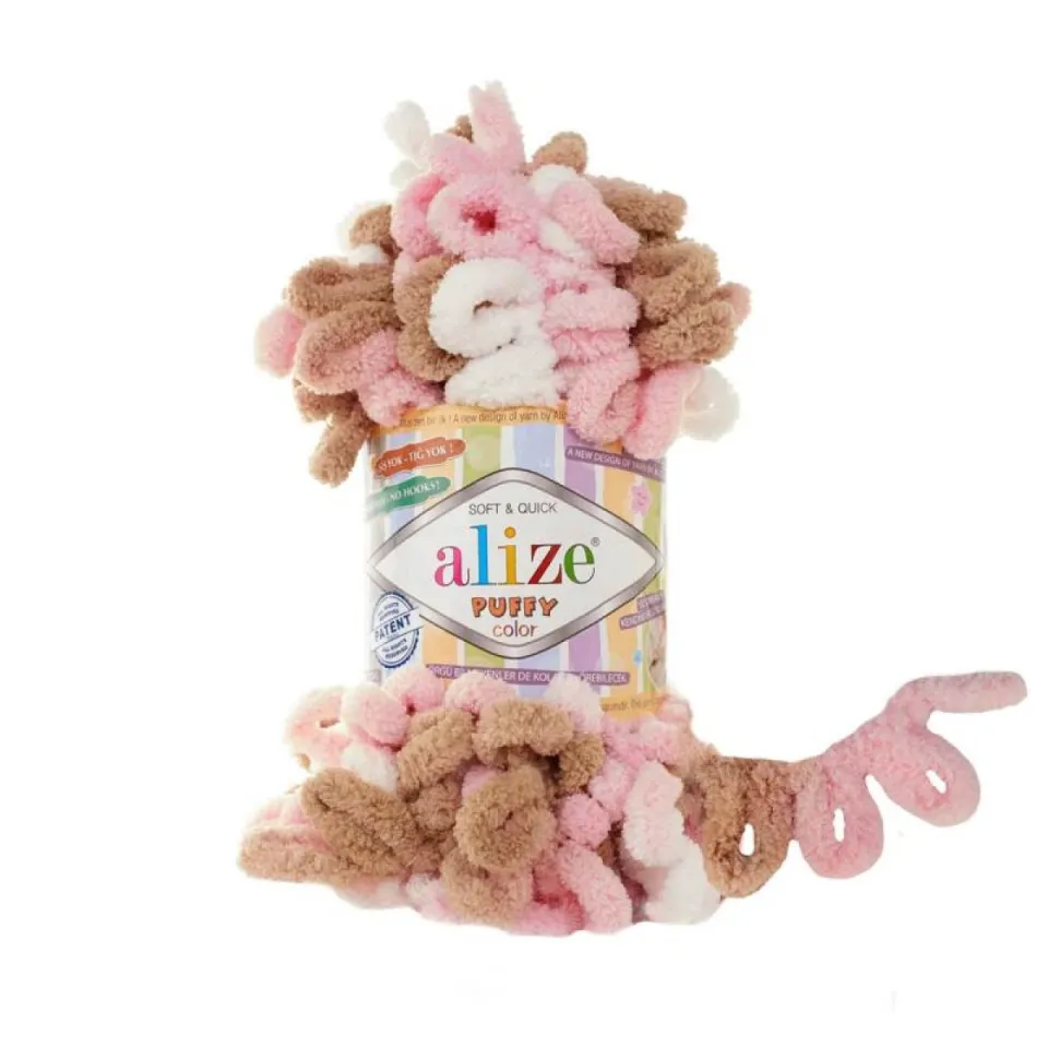 Pembe, krem ve kahve geçişli Alize Puffy Color 6046