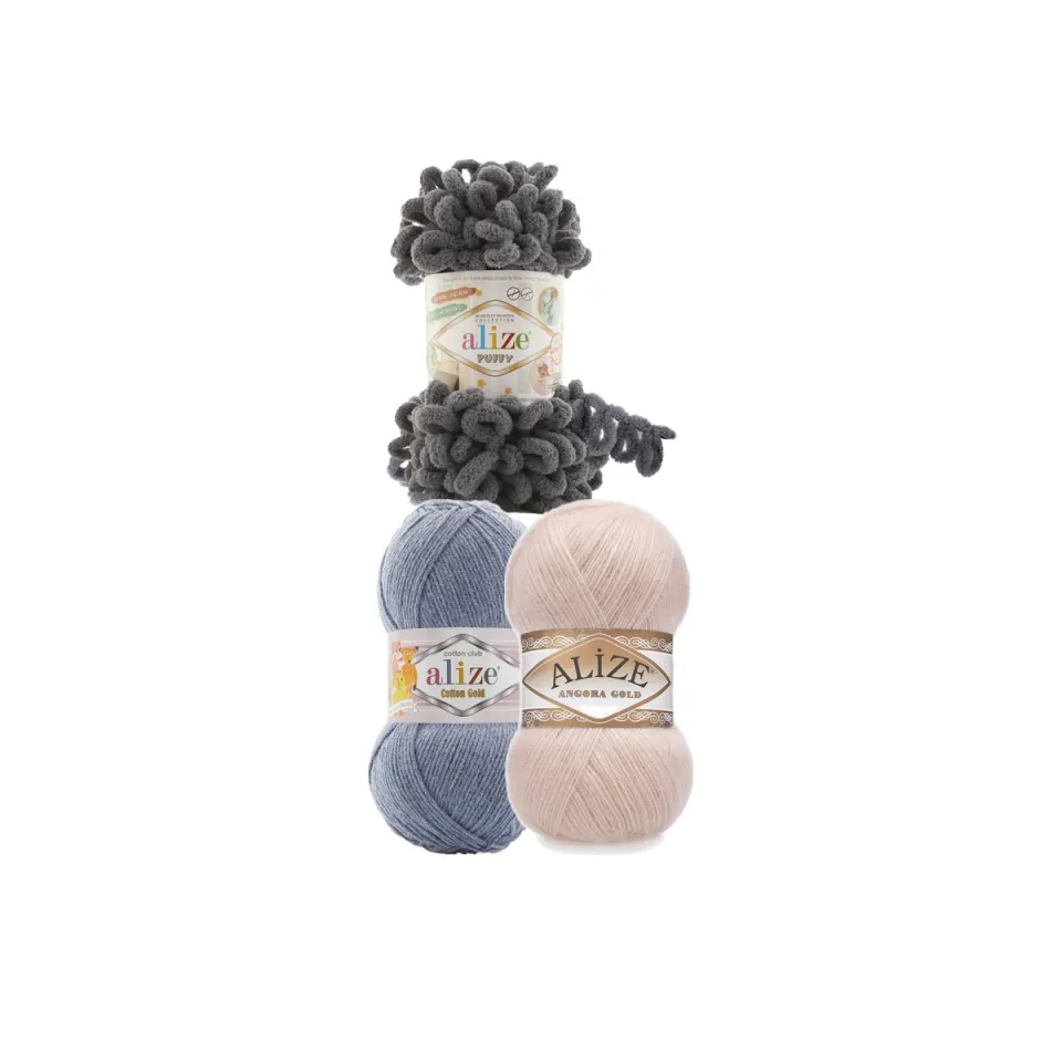 Alize Puffy, Cotton Gold ve Angora Gold el örgü yumakları