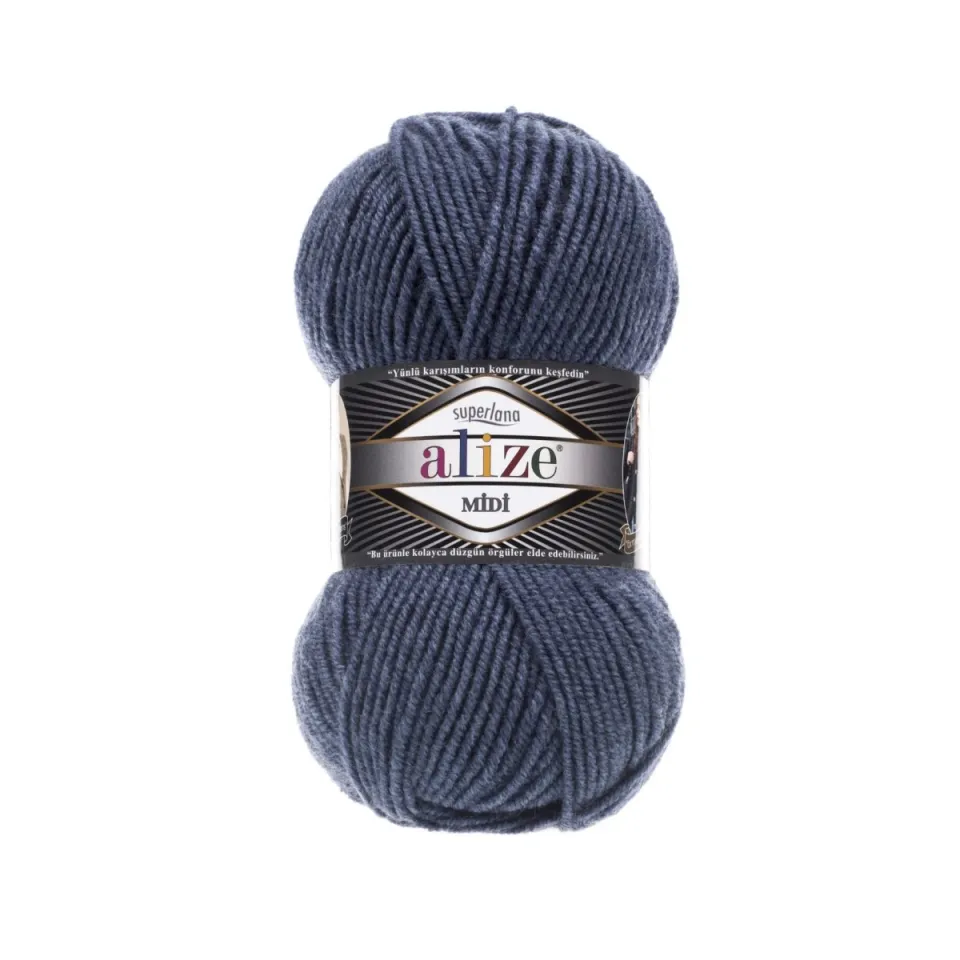 Denim melanj Alize Superlana Midi yumak, 203 renk kodu