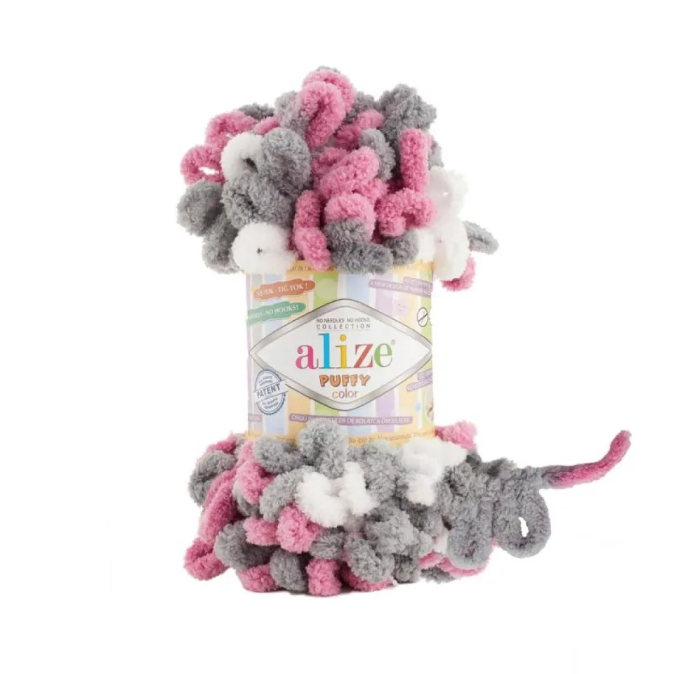 Gri, pembe ve beyaz geçişli Alize Puffy Color 6070